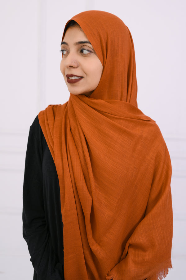 Turkish Lawn Hijab- Jumbo Size - Rust