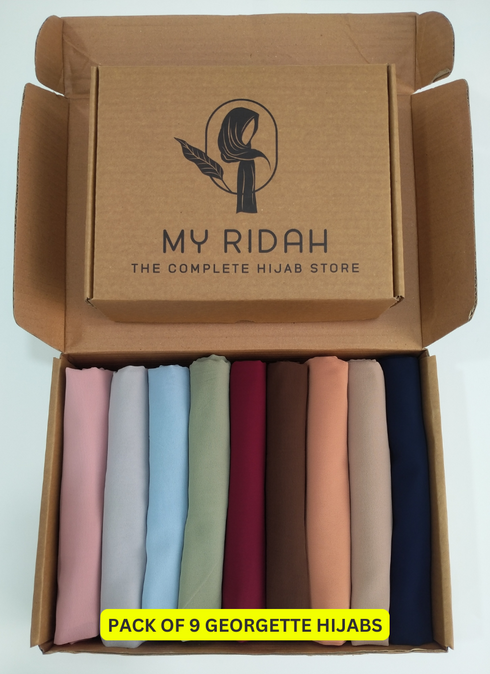 Pack Of Any 9 Georgette Hijabs
