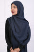 Turkish Lawn Hijab- Jumbo Size - Navy