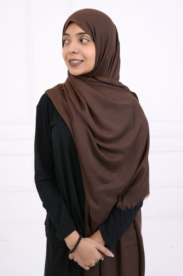 Turkish Lawn Hijab- Jumbo Size - Brown