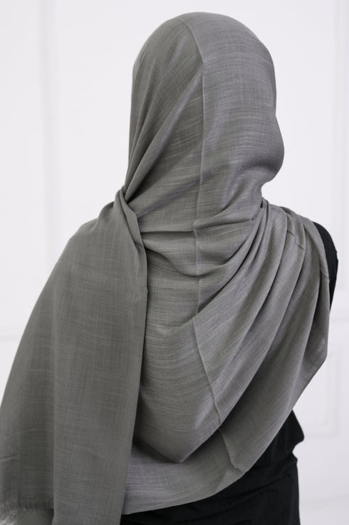 Turkish Lawn Hijab- Jumbo Size - Grey