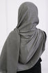 Turkish Lawn Hijab- Jumbo Size - Grey