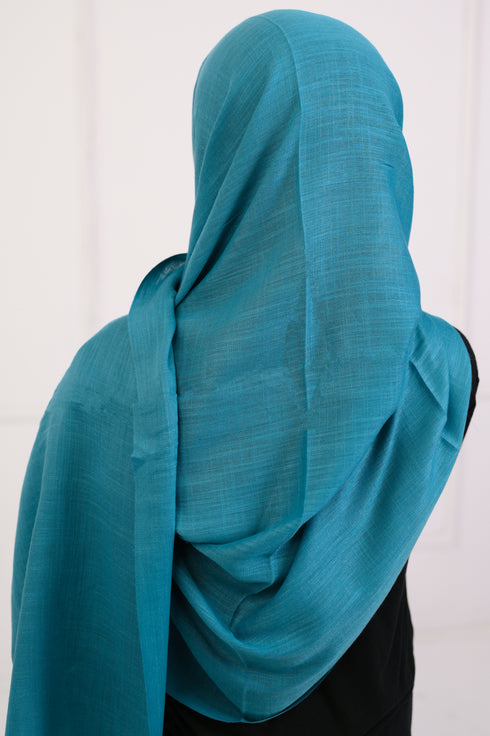 Turkish Lawn Hijab- Jumbo Size - Iced Blue