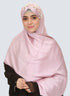 Pearl Embroidered Hijab Niqab Set - Pink