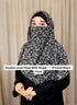 SALE OFFER --- Pack Of 3 Printed Double Loop Hijab With Attached Niqab