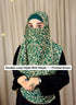 SALE OFFER --- Pack Of 3 Printed Double Loop Hijab With Attached Niqab