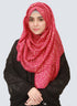 Lawn Hijabs With Golden Dotted Embossed Design -Pink