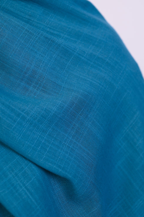 Turkish Lawn Hijab- Jumbo Size - Teal Blue
