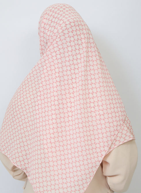 Double Loop Hijab Without Niqab--Printed Carrot Floral