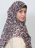 Double Loop Hijab Without Niqab--Printed Purple Coral