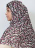 Double Loop Hijab Without Niqab--Printed Purple Coral