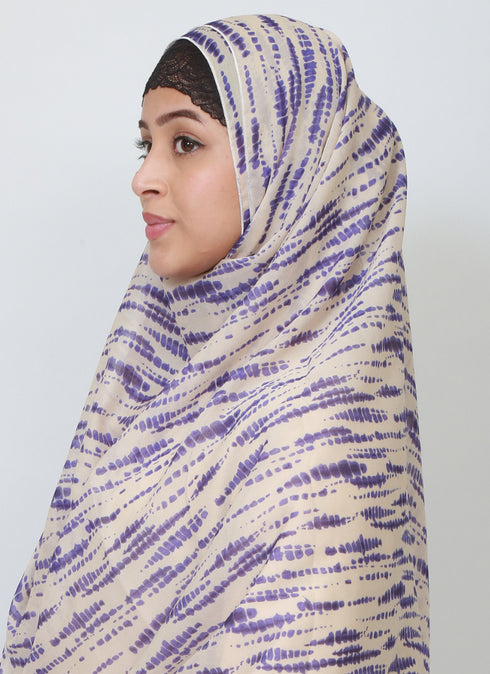 Double Loop Hijab Without Niqab--Printed Tie & Dye