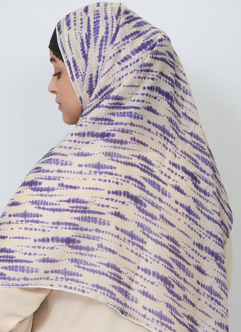 Double Loop Hijab Without Niqab--Printed Tie & Dye
