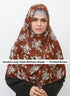 Double Loop Hijab Without Niqab--Printed Brown