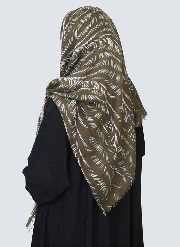 Lawn Feather Printed Design-- Green