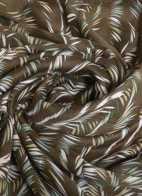 Lawn Feather Printed Design-- Green