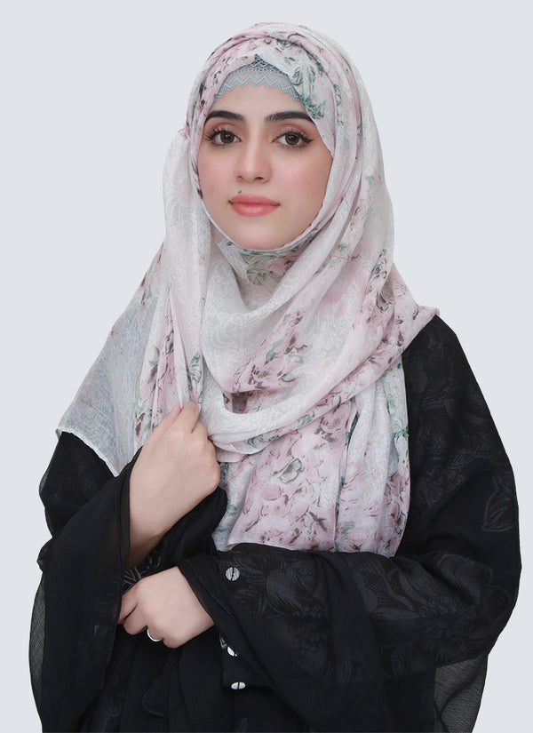 Lawn Marble Flowered Print Design - Purple