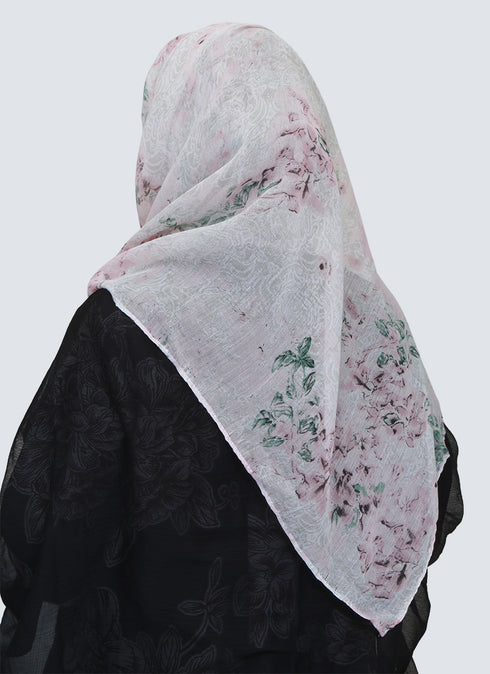 Lawn Marble Flowered Print Design - Purple