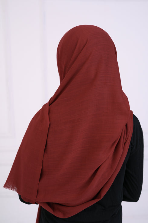 Turkish Lawn Hijab- Jumbo Size - Maroon