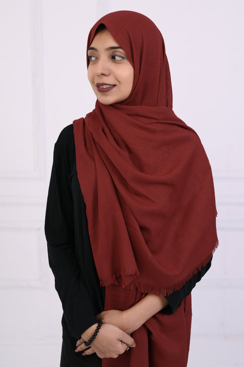 Turkish Lawn Hijab- Jumbo Size - Maroon