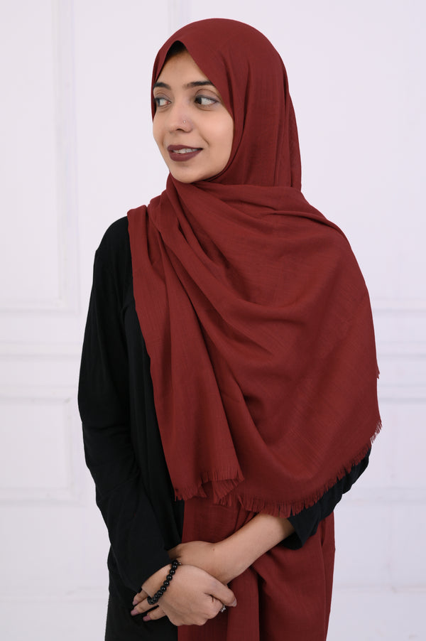 Turkish Lawn Hijab- Jumbo Size - Maroon