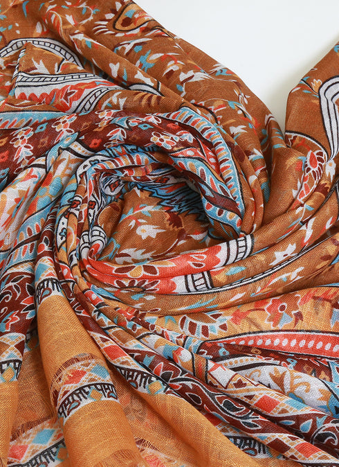 Ajrak Printed Lawn Stoller -- Design 5