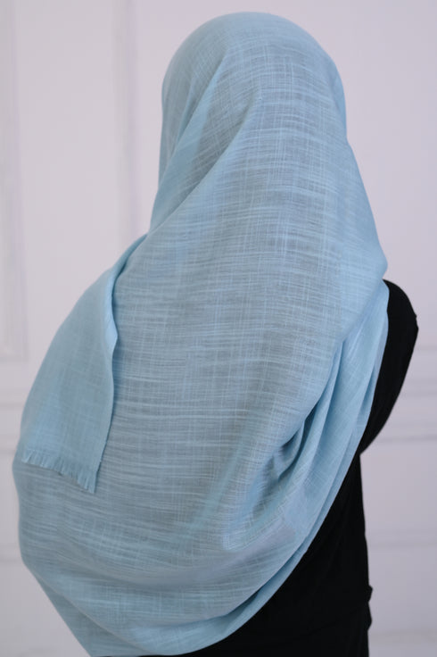 Turkish Lawn Hijab- Jumbo Size - Sky Blue