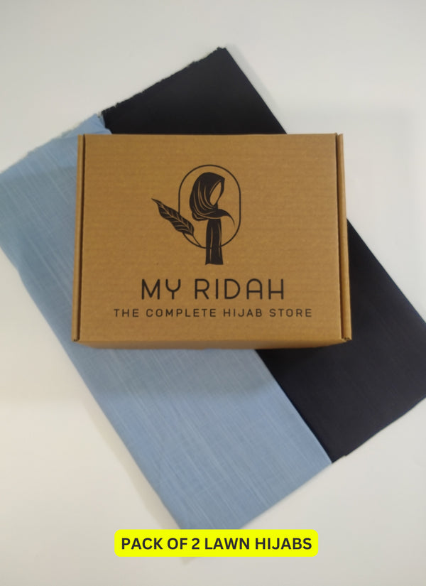 Pack Of Any 2 Plain Lawn Hijabs