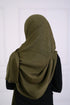 Turkish Lawn Hijab- Jumbo Size - olive green