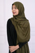 Turkish Lawn Hijab- Jumbo Size - olive green