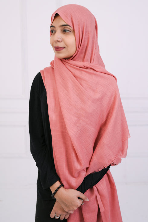Turkish Lawn Hijab- Jumbo Size - Tea Pink