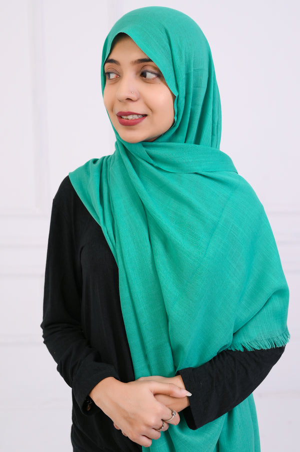 Turkish Lawn Hijab- Jumbo Size - Teal Green