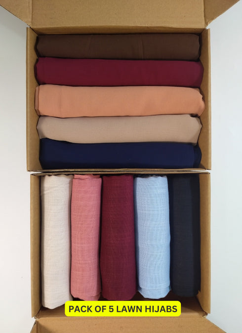 Pack Of Any 5 Lawn Hijabs