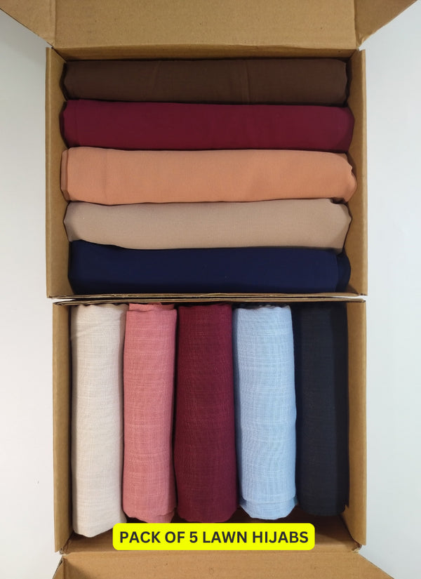 Pack Of Any 5 Lawn Hijabs