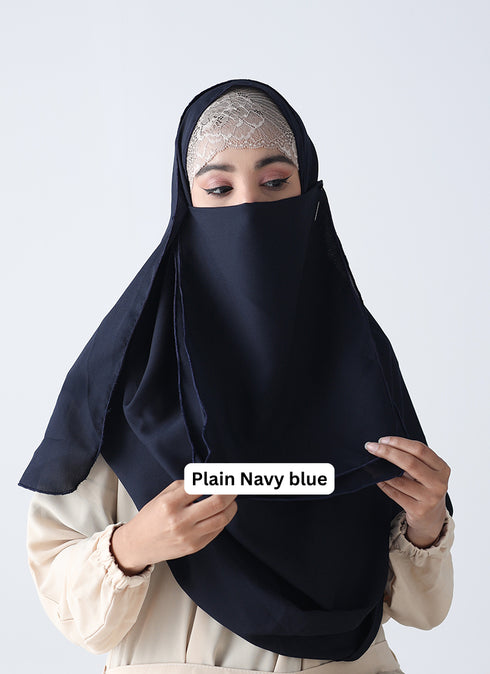 SALE OFFER --- Pack Of 2 Printed Double Loop Hijab With Attached Niqab