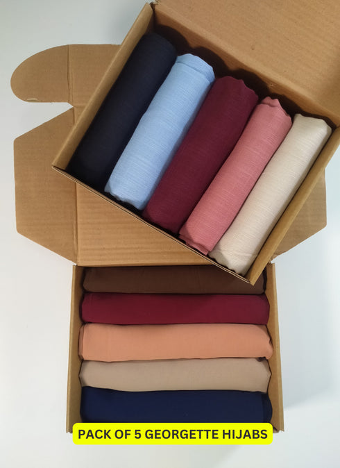 Pack Of Any 5 Georgette Hijabs