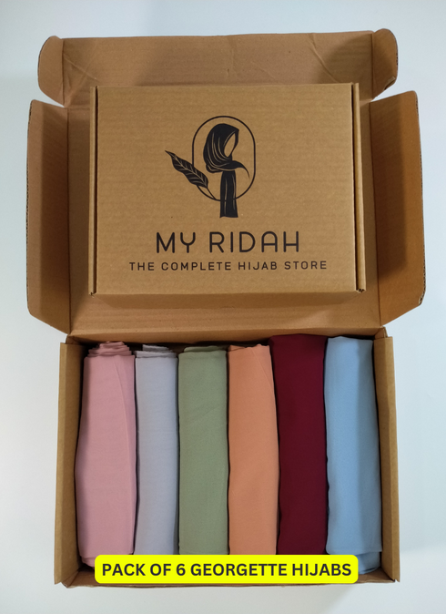 Pack Of Any 6 Georgette Hijabs