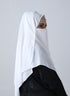 Double Loop Hijab With Attached Niqab -- Plain White