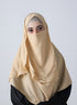 Double Loop Hijab With Attached Niqab -- Plain Muddy Nude