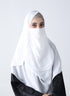 Double Loop Hijab With Pearl Niqab - White