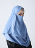 Double Loop Hijab With Attached Niqab -- Plain Sky Blue