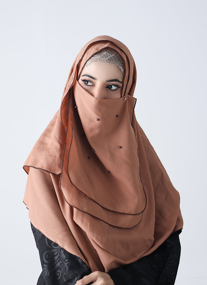 instant double loop hijab with niqab