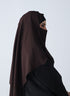 Double Loop Hijab With Attached Niqab -- Plain Dark Brown