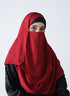 Double Loop Hijab With Pearl Niqab - Maroon