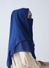 Double Loop Hijab With Attached Niqab -- Plain Royal Blue