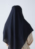 Double Loop Hijab With Attached Niqab -- Plain Navy Blue