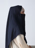 Double Loop Hijab With Attached Niqab -- Plain Navy Blue
