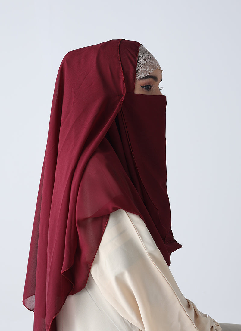 instant double loop hijab with niqab