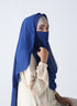 Double Loop Hijab With Pearl Niqab - Royal Blue