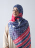 Lawn Hijabs with silver dotted embossed Prints - Blue